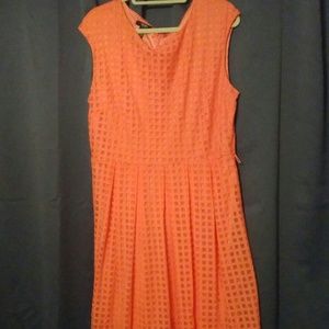 Coral sleeveless plus size dress